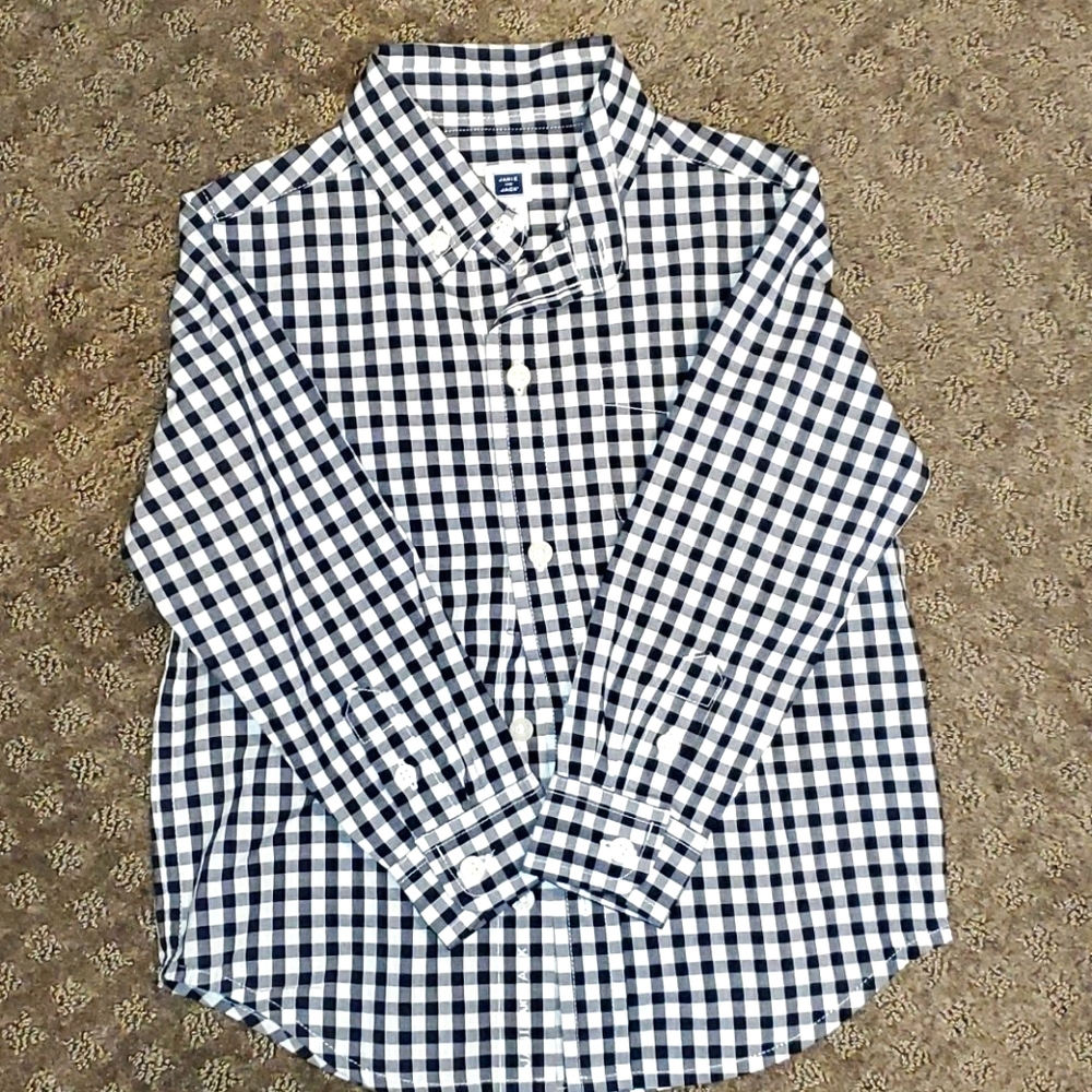 Janie and Jack navy and white button down 2T